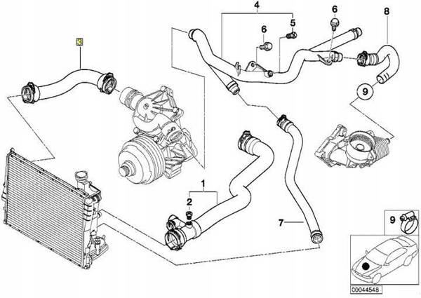Przewód chłodnicy dolny BMW E46 330d M57 184KM